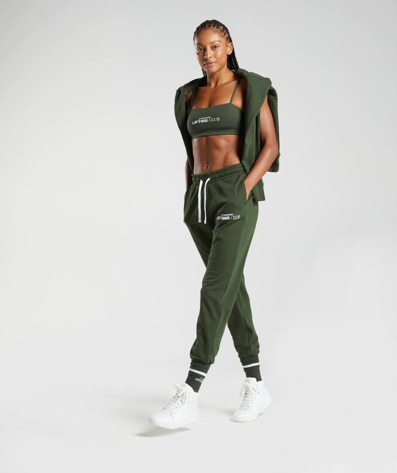 Spodnie Do Biegania Gymshark Social Club Damskie Oliwkowe | PL 394KML